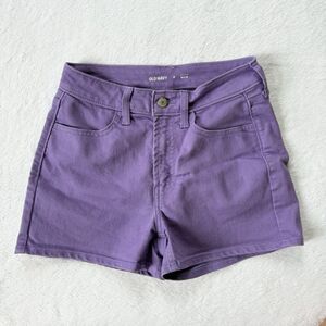 Old Navy Women’s Purple High-Rise Wow Jean Shorts 3in Inseam Size 0